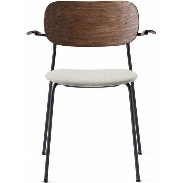 Co Dining Chair, Upholstered seat with armrest, Black Frame