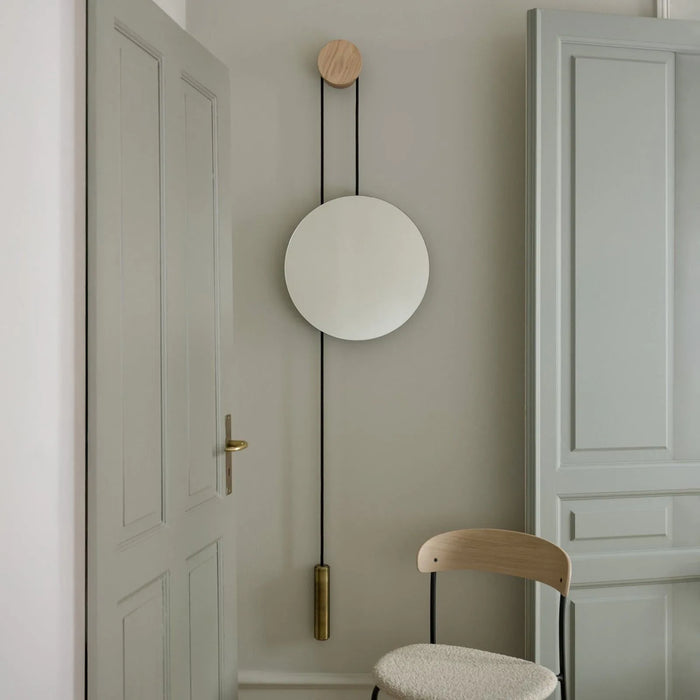 Rise & Shine Wall Mirror Natural Oak/Brass