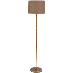 Photo of Brass and Beechwood Floor Lamp