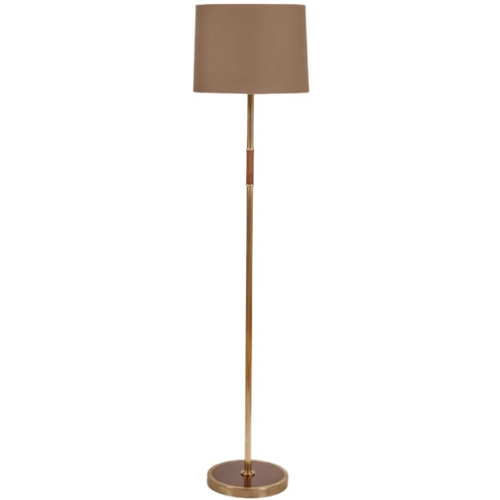 Photo of Brass and Beechwood Floor Lamp