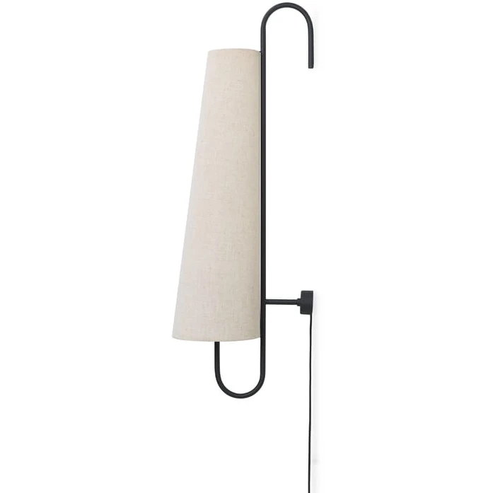 Ancora Wall Lamp 100 - Væglampe - Ancora Wall Lamp 100 - Black/natural - W21.6 X D21.6 X H98.5 Cm