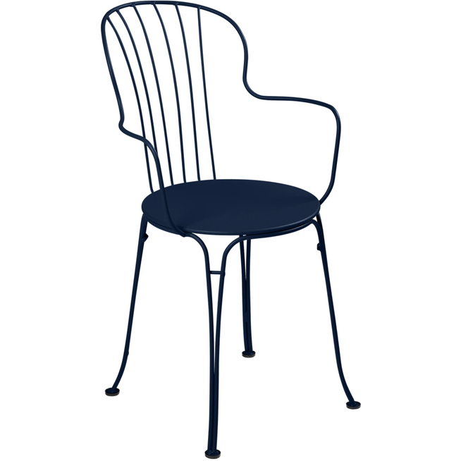 Photo of Opéra+ Armchair, Deep Blue - Outdoor dining chairs - Blue - Metal