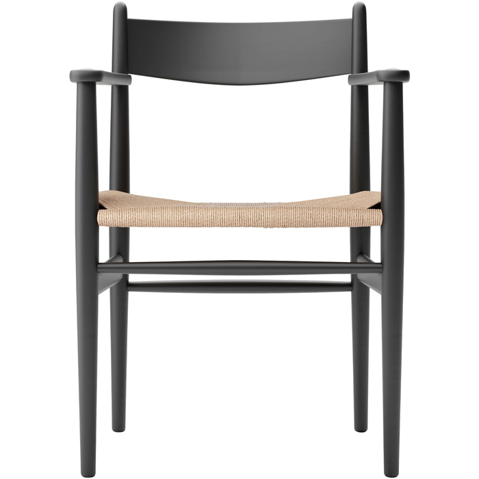 Photo of Carl Hansen - Ch37, lacquered beech, black, natural braided paper string - Dining chairs - Hans J. Wegner - Black - Wood
