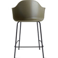 Harbour Counter Chair Black Steel Base Shell Olive - Barstolar & Barpallar - Norm Architects - Grön - Metall/syntetiskt/plast