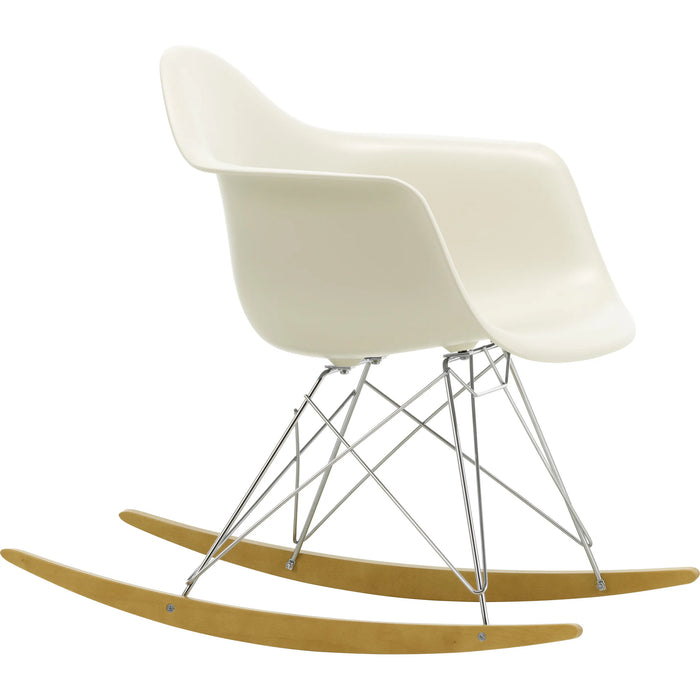 Photo of Eames Plastic Armchair Rar - 11 Pebble - Chrome Base - Golden Maple - Dining Chairs - Metal/wood/plastic