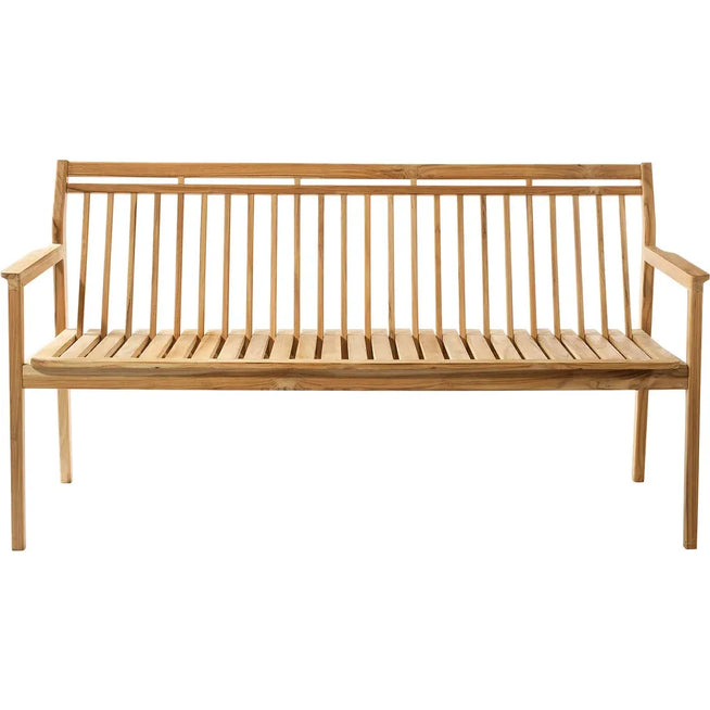 Photo of M11 together 3 seater garden bench with backrest L: 162 cm - solid teak/natural