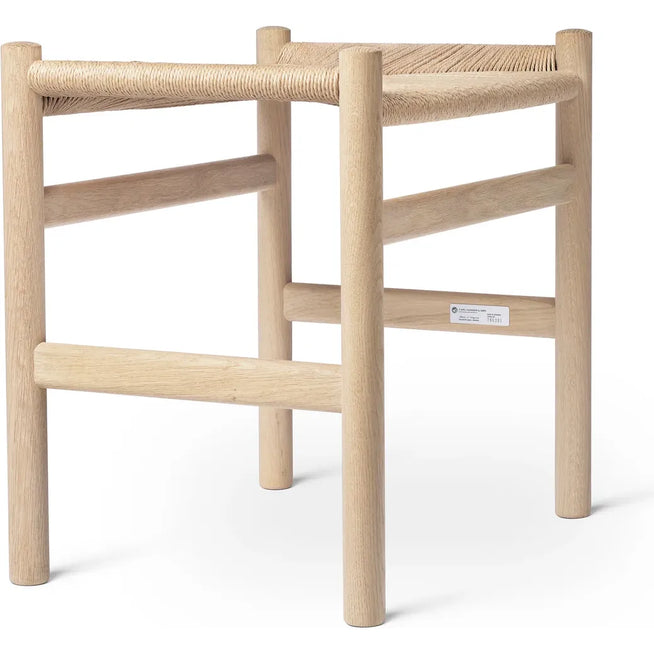 Photo of Carl Hansen - Ch53, oak, soaped, natural braided, 43 cm - footstools - Hans J. Wegner - Wood-coloured - paper/wood