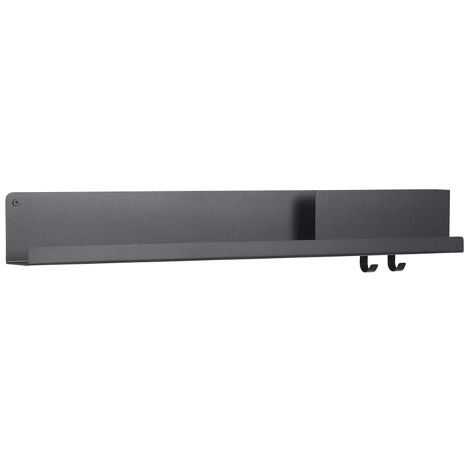 Photo of Folded Shelves Large, Black - Wall Shelves - Johan Van Hengel - Black - Metal