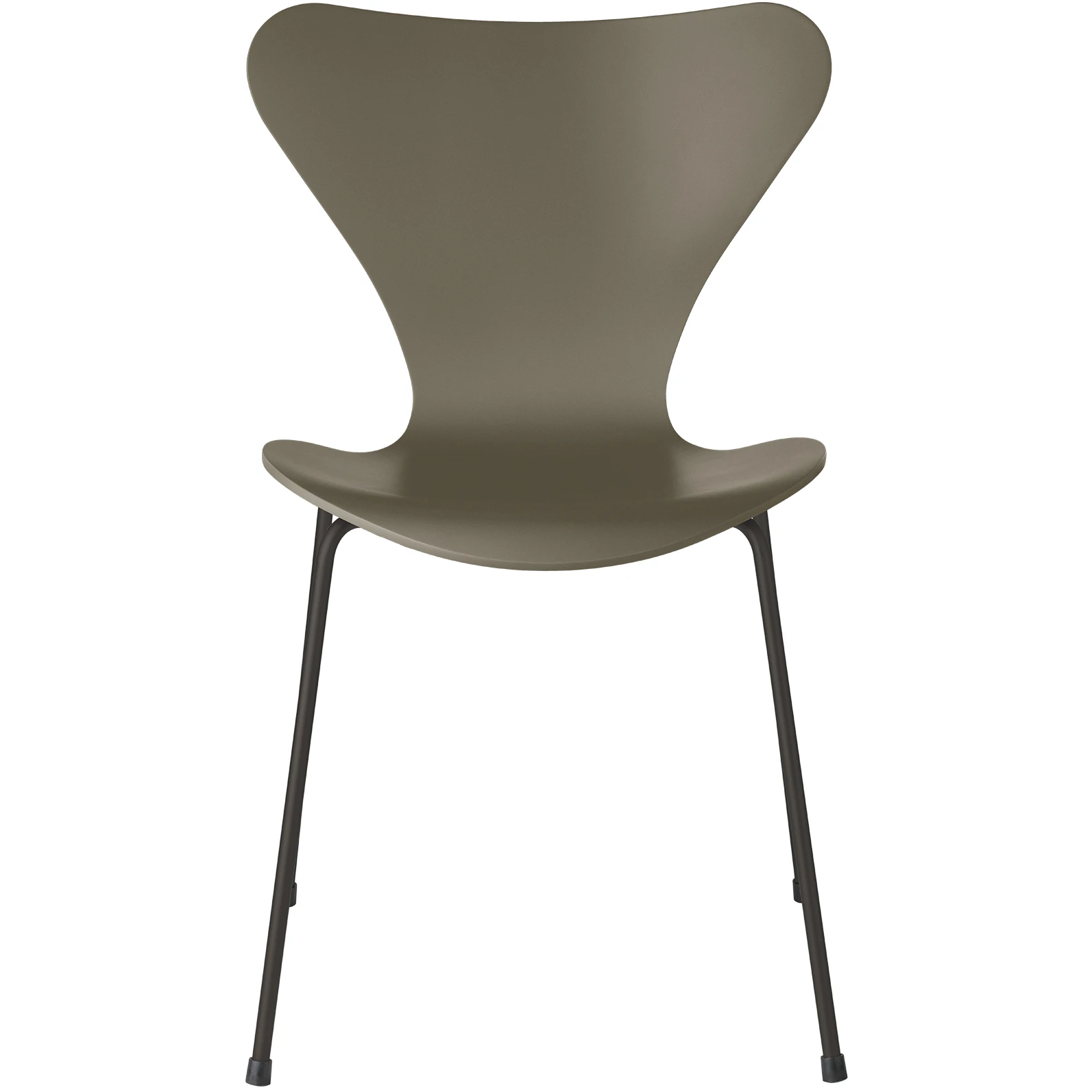 3107 Seven, Coloured Ash, Venetian Red, Underframe Warm Graphite - Dining chairs - Arne Jacobsen - Red - Metal/wood