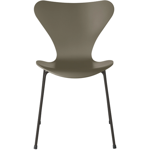 Photo of 3107 Seven, Coloured Ash, Venetian Red, Underframe Warm Graphite - Dining chairs - Arne Jacobsen - Red - Metal/wood
