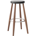 Carl Hansen - Ch56 High Stool, Oiled Walnut, Leather Group B Thor - 301 - Bar stools & Bar stools - Hans J. Wegner - Wood - Leather/metal/wood