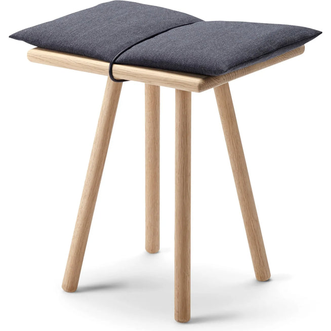Photo of Georg Stool Untreated - Stools - Grey - Leather/wood/wool