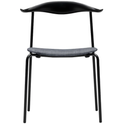 Ch88P Chair Fabric Fiord 151 Grey, Back Black Lacquered