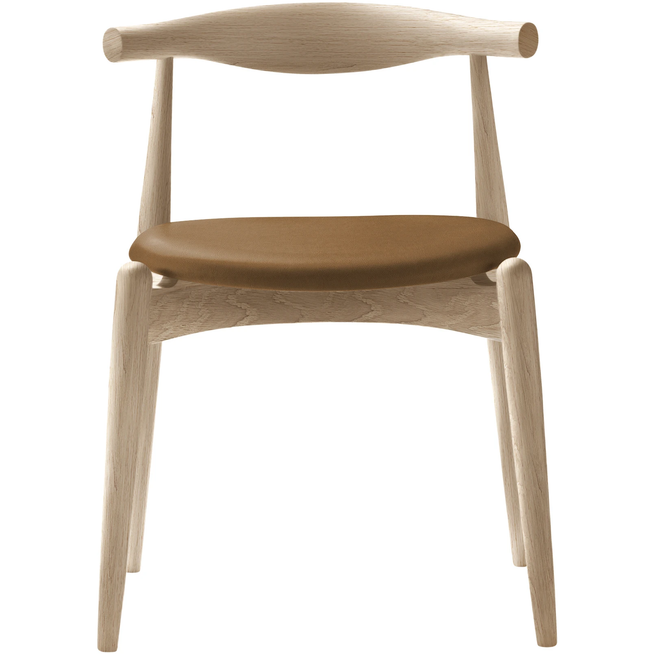 Photo of Carl Hansen - Ch20, White Oiled Oak, Leather Group A Loke - 7050 - Dining Chairs - Hans J. Wegner - Wood