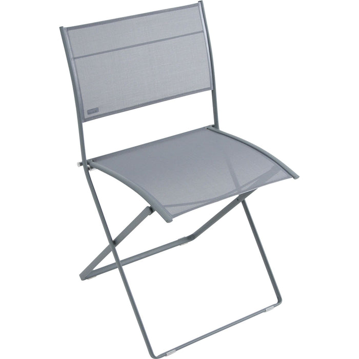 Photo of Plein Air Chair, Storm Grey - Outdoor dining chairs - Pascal Mourgue - Grey - Metal/textile material