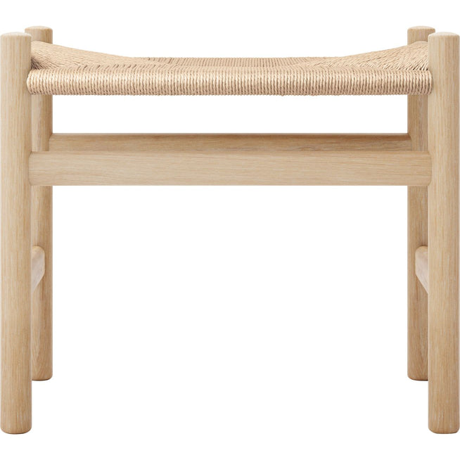 Photo of Carl Hansen - Ch53, oak, white oiled, natural braided, 39 cm - footstools - Hans J. Wegner - wood-coloured - paper/wood