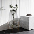 Echasse Series - Vase, S, Smoke/brushed Brass - Krukor & Vaser - Theresa Rand - Grå