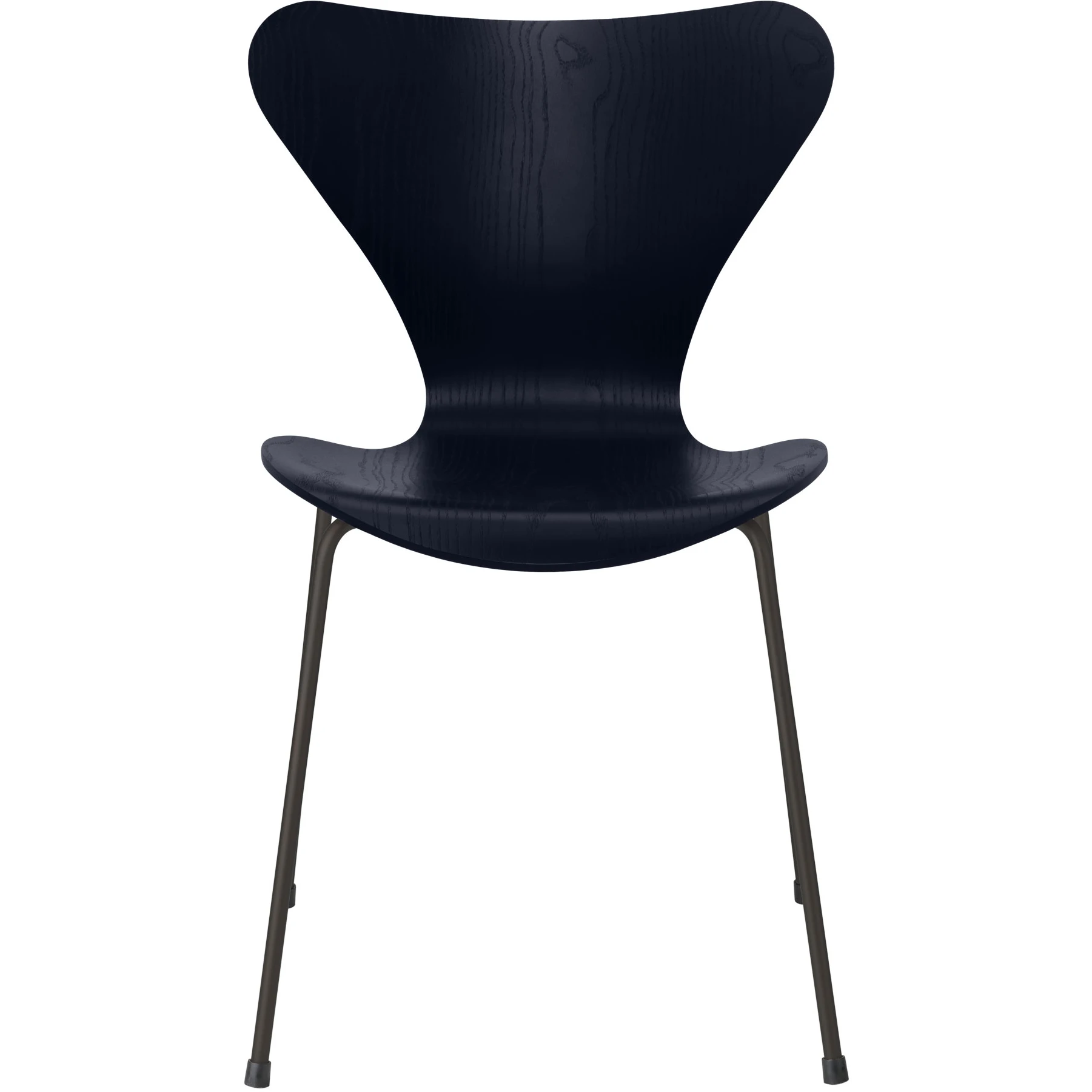 3107 Seven, Coloured Ash, Venetian Red, Underframe Warm Graphite - Dining chairs - Arne Jacobsen - Red - Metal/wood