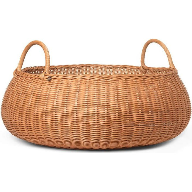 Photo of Braided Basket - Low - Kurv - Natural - Ø: 60 X H: 32 Cm