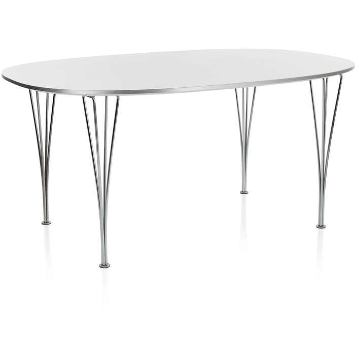 Photo of B613 Superellips, 120x180 Cm, Laminat, Vit, Krom - Matbord - Arne Jacobsen,bruno Mathsson,piet Hein - Vit - Metall/trä