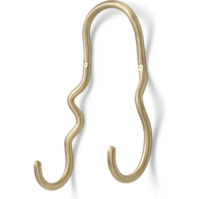 Photo of Curvature - Hook - Knager - Brass - Double - W12,6 X H21,3 X D5,8 Cm