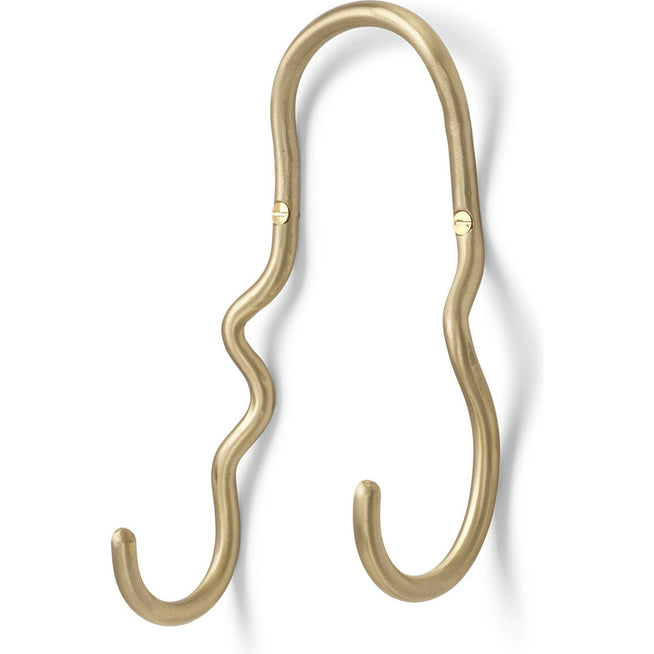 Photo of Curvature - Hook - Knager - Brass - Double - W12,6 X H21,3 X D5,8 Cm