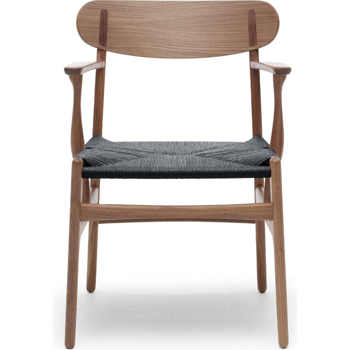 Photo of CH26 - Oiled Walnut - Black Braided Paper String - Dining Chairs - Wood