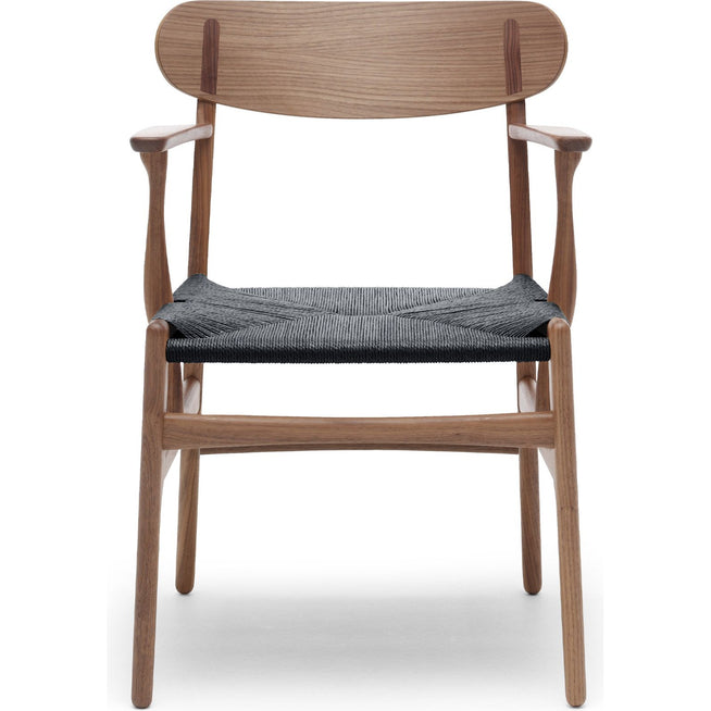 Photo of CH26 - Oiled Walnut - Black Braided Paper String - Dining Chairs - Wood