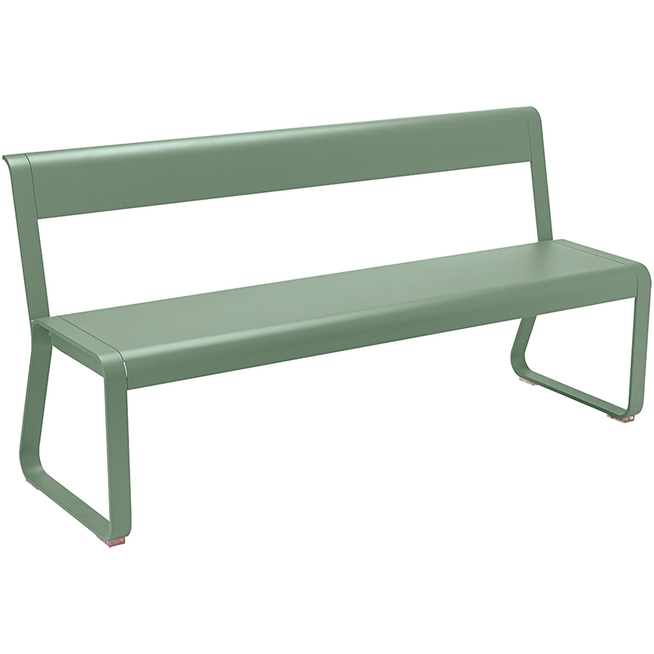 Photo of Bellevie Bench With Backrest - Cactus - Garden Benches - Pagnon & Pelhaître - Green - Metal