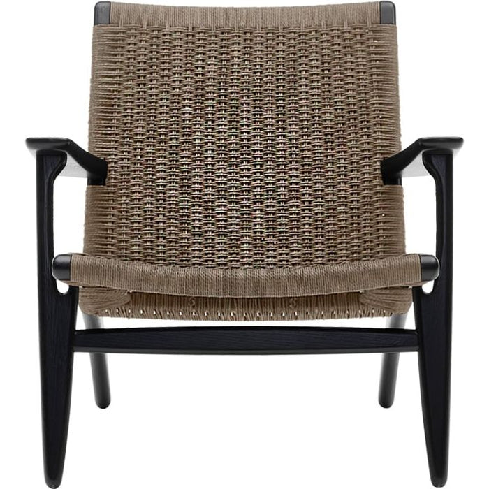 Photo of Ch25 Armchair Black lacquered oak-wicker
