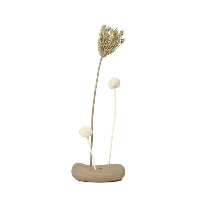Photo of Vanitas Flower Stone - Vase - Sand - W8 X H3,5 X D12 Cm