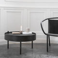 Turning Table White Oak/black Chrome - Småbord & Sidobord - Theresa Rand - Vit - Metall/trä