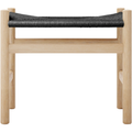 Thumbnail photo of Carl Hansen - Ch53, oak, white oiled, black braided, 39 cm - footstools - Hans J. Wegner - wood-coloured - paper/wood