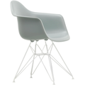 Eames Plastic Armchair Dar - 24 Light Grey - White Base - Matstolar - Charles & Ray Eames - Grå - Metall/plast