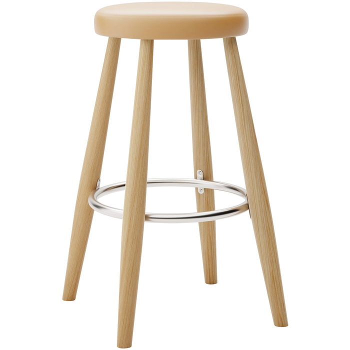 Carl Hansen - Ch58 Low Stool, Oiled Oak, Leather Group A Loke - 7050 - Bar stools & Bar stools - Hans J. Wegner - Wood - Leather/metal/wood