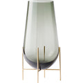 Echasse Series - Vase, S, Smoke/brushed Brass - Krukor & Vaser - Theresa Rand - Grå