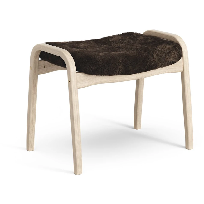 Photo of Lamino Foot Stool White Pigmented Oak/sheep Skin