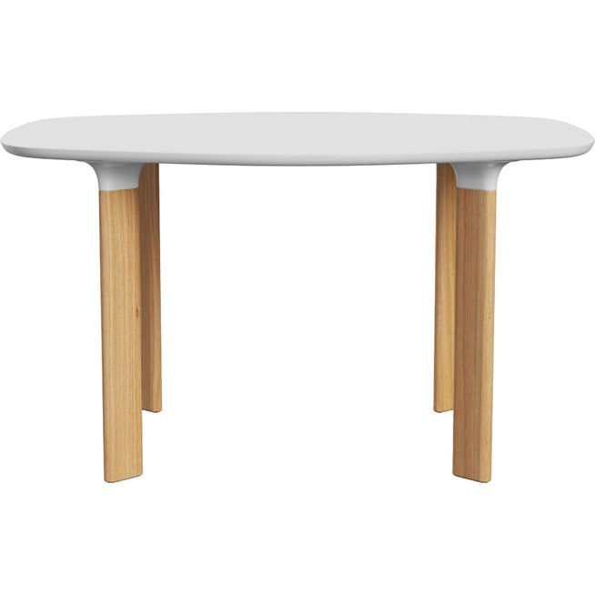 Photo of Jh43 Analogue 105x130 cm, laminate white, oak legs with white details - Dining table - Jaime Hayón