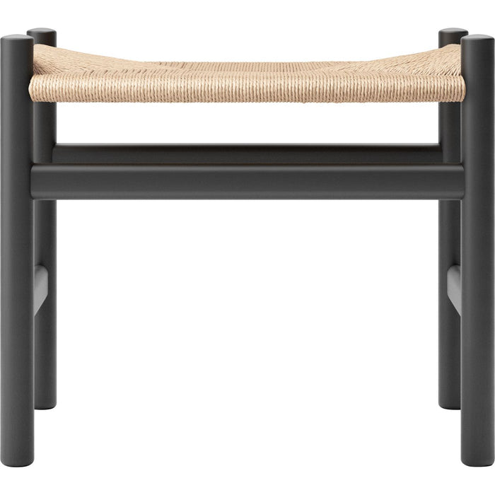 Photo of Carl Hansen - Ch53, beech, black, braided, 39 cm - footstools - Hans J. Wegner - Black - Paper/wood