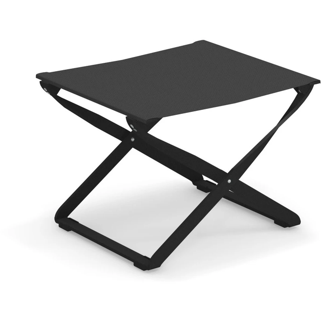Photo of Ciak/kira Folding Pouf, Aluminium, Black, Seat: Emu-tex, Charcoal - Utomhuspallar & Puffar - Christophe Pillet,stefan Diez - Svart
