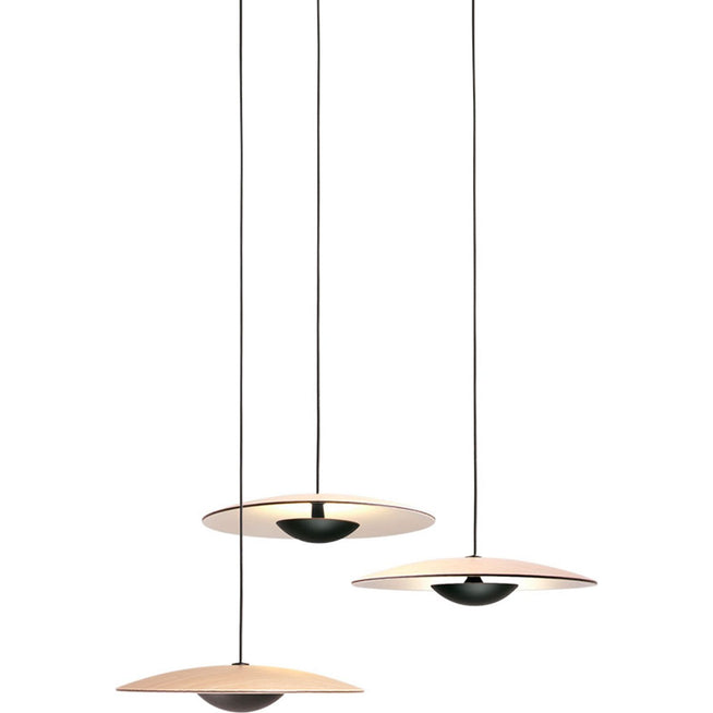 Photo of Ginger 20 X 3 - Oak/white - Cluster lamps - Joan Gaspar - Wood-coloured