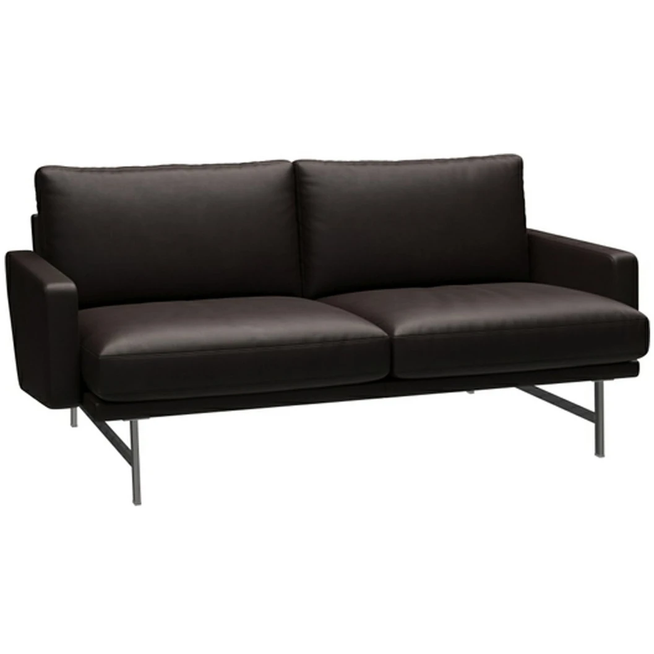 Photo of Lissoni Soffa 2-sits Pl112s Grace-dark Brown-mattborstad Krom