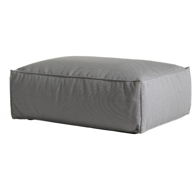 Photo of Asker Sofa Ottoman, Beige Taupe Sunbrella Sling - Outdoor Stools & Poufs - Martin Dos Santos - Grey