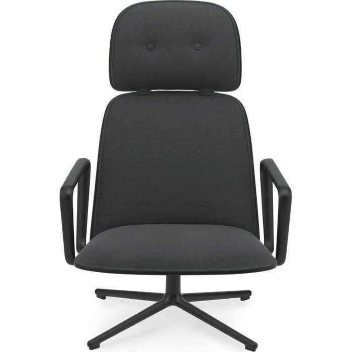 Pad Lounge Chair High Swivel Black Ash & Black Alu Tilt