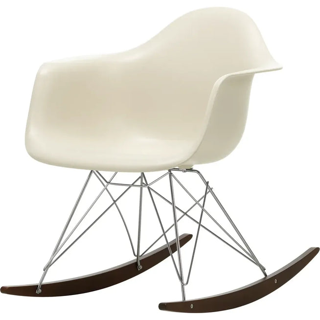 Photo of Eames Plastic Armchair Rar - 11 Pebble - Chrome Base - Dark Maple - Dining Chairs - Metal/wood/plastic