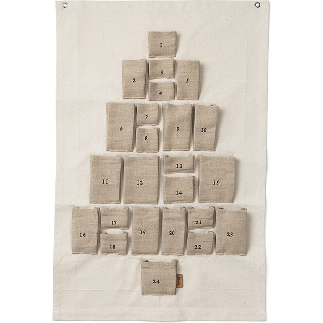 Photo of Pine Christmas Calendar - Julekalender - Mini - Natural - W50 X H69 X D2 Cm