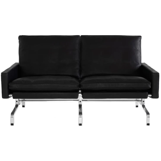 Photo of Pk31 2-sits Soffa Leather Aura Black-chrome