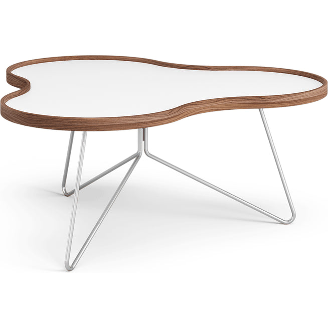 Photo of Flower Table 84x90 Cm White, 39cm, Walnut Edge