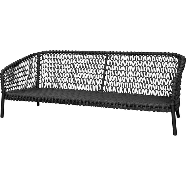 Photo of Ocean Large 3-seater Sofa - Garden Sofa - Frame: Cane-line Soft Rope - Dark Grey