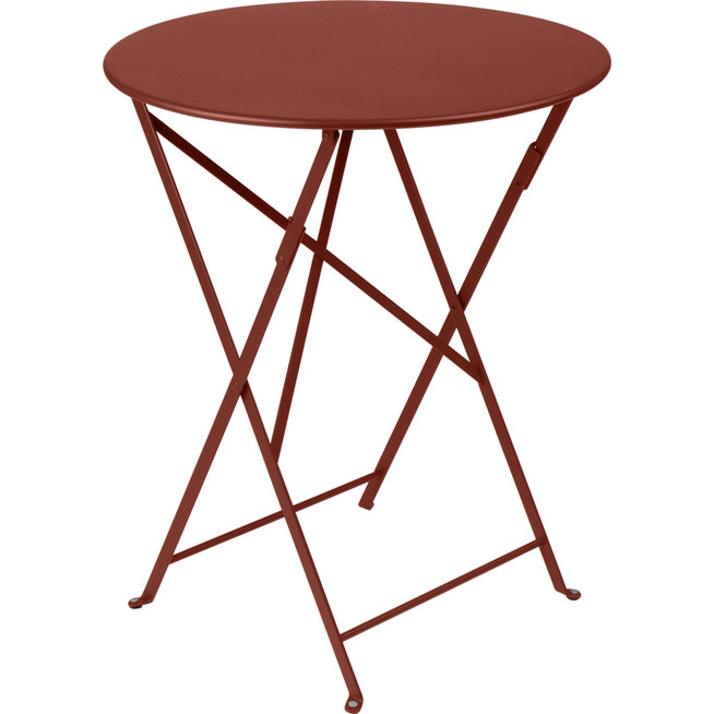 Photo of Bistro Table Ø 60 cm, Red Ochre - Small Table & Side Table Outdoor - Red - Metal